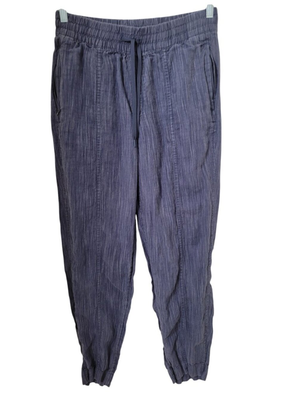 Athleta Size S Blue/White Retreat Linen High Rise Ankle Pant